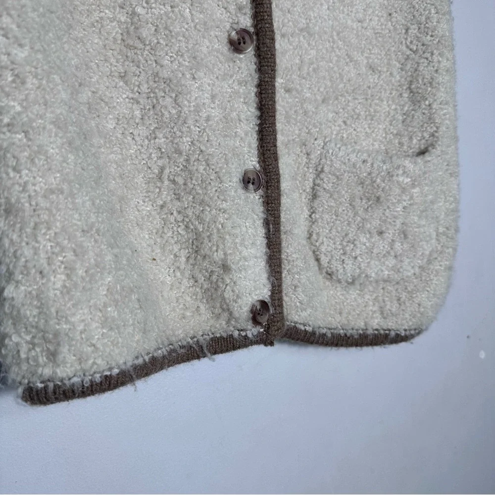 Zara Kids Fleece Vest with Brown Trim